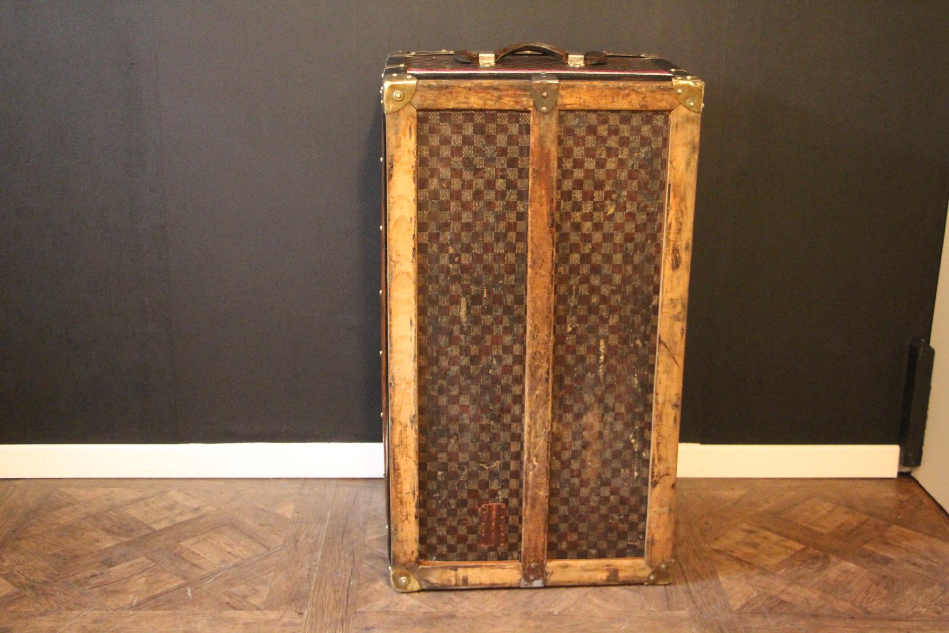 Moynat Trunk with Checkers Pattern, Moynat Steamer Trunk, Moynat Trunk 10