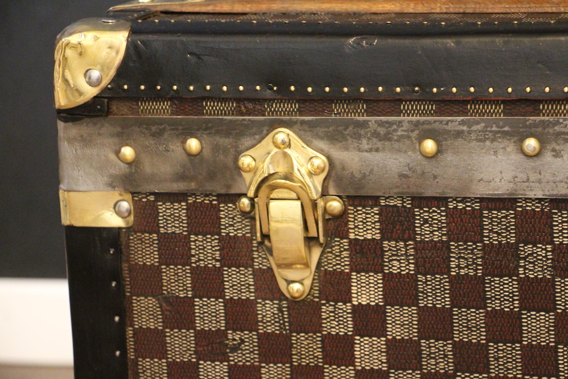 Moynat Trunk with Checkers Pattern, Moynat Steamer Trunk, Moynat Trunk 2