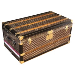 Moynat Trunk with Checkers Pattern, Moynat Steamer Trunk, Moynat Trunk