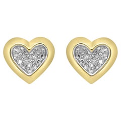 Mozafarian 18K Gold and Diamond Heart Studs
