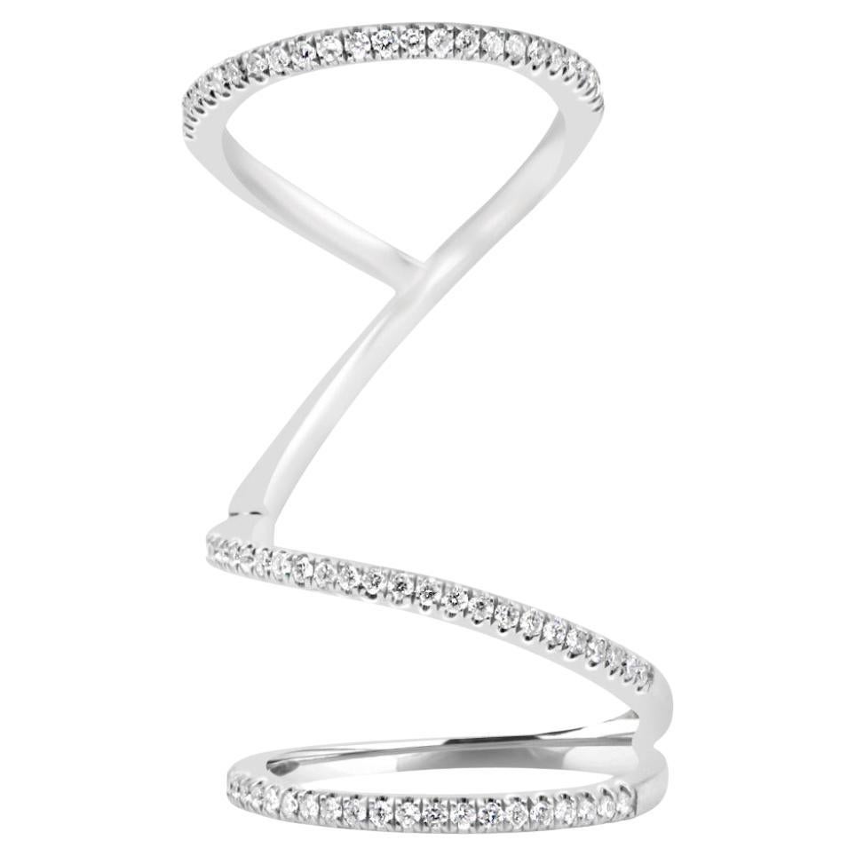 Mozafarian 18K Gold Spiral Ring with Diamonds