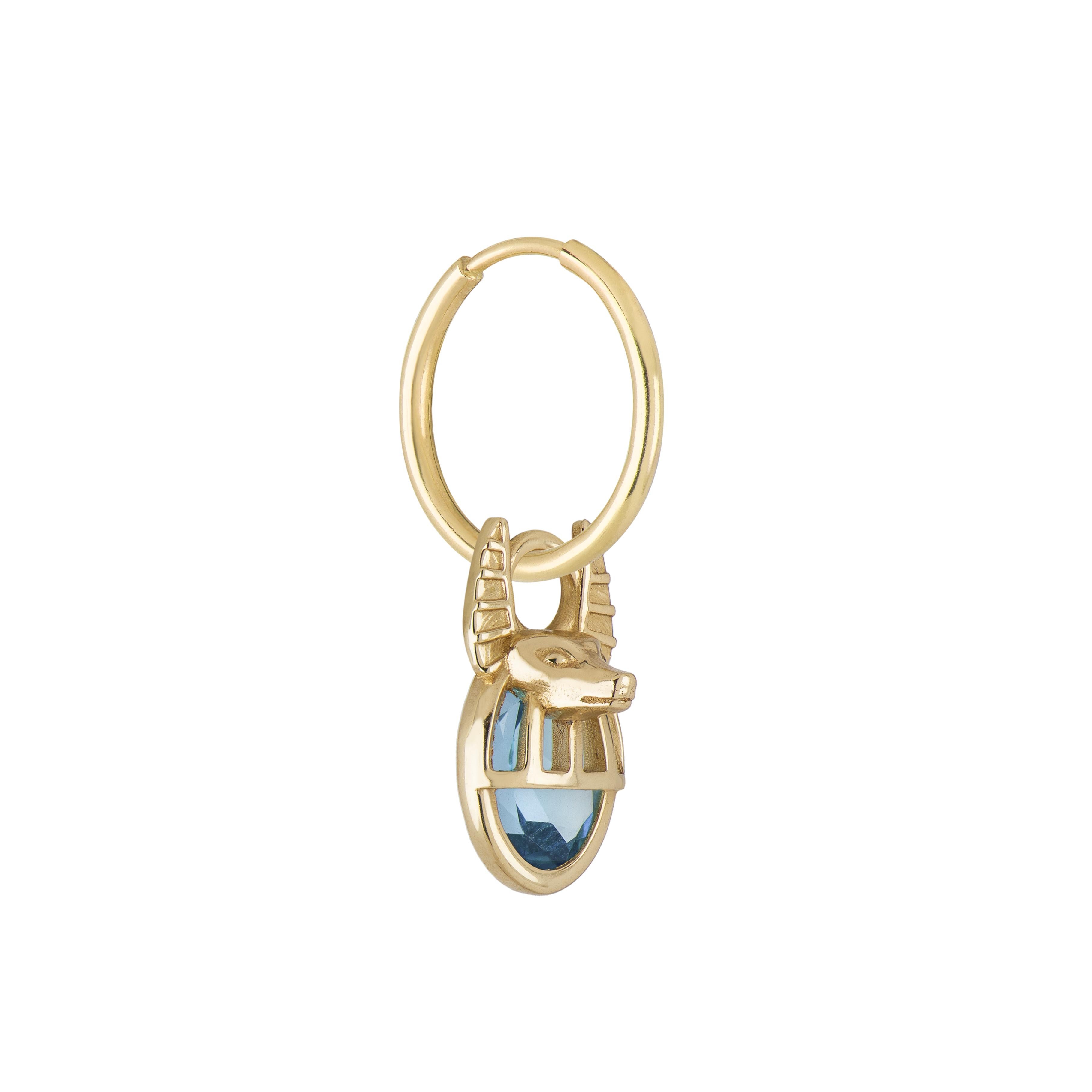 Taglio ovale Ciondolo a capsula Mozafarian Aquarius Blue Topaz in vendita