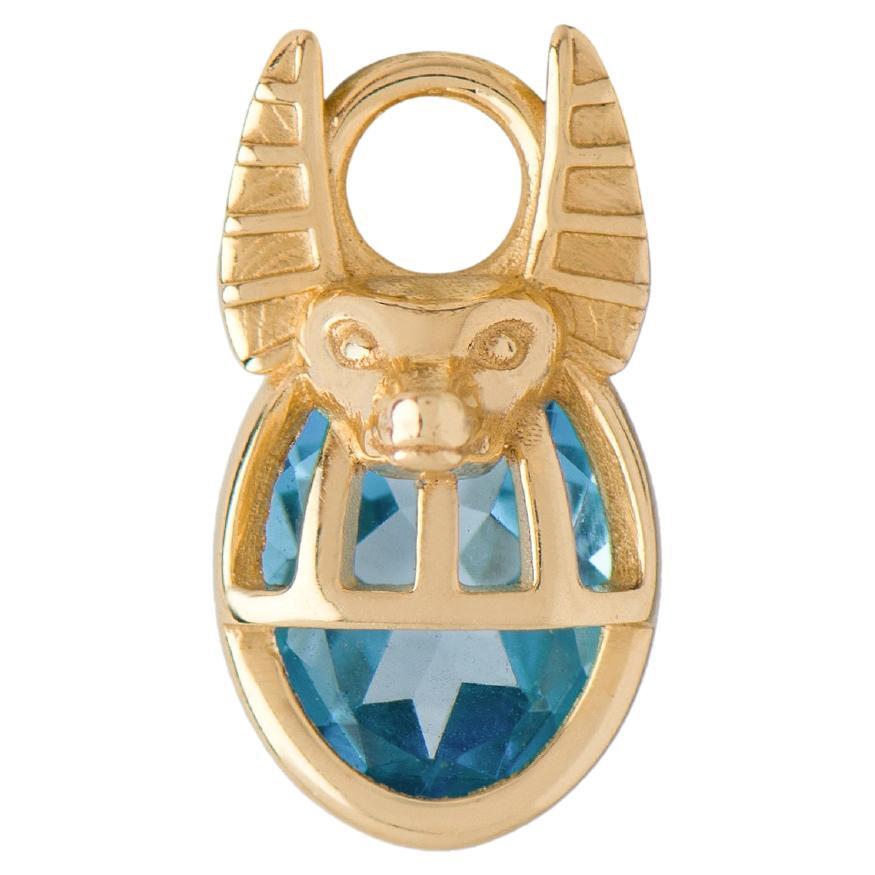 Mozafarian Aquarius Blue Topaz Capsule Pendant