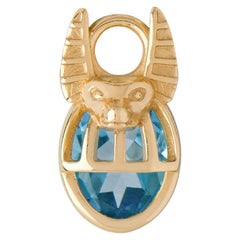 Mozafarian Aquarius Blue Topaz Capsule Pendant