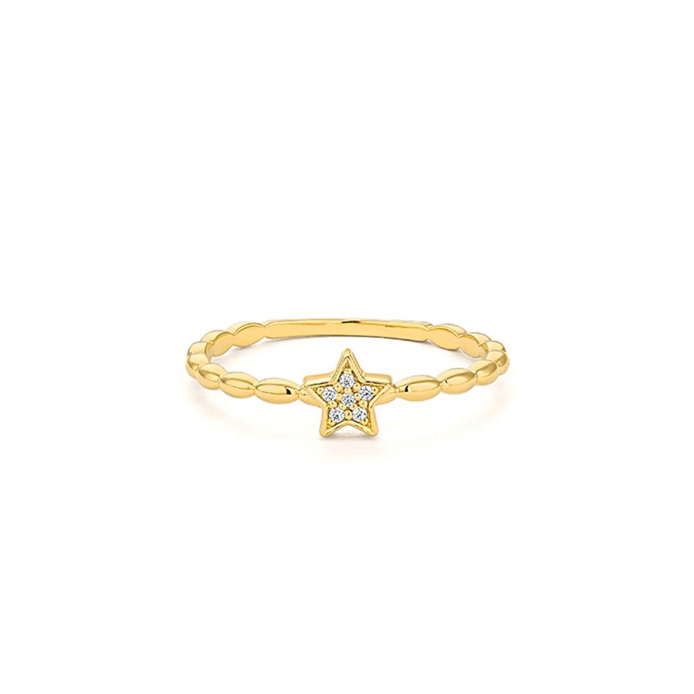 Mozafarian Beaded Star Ring mit Diamanten (Kunsthandwerker*in) im Angebot