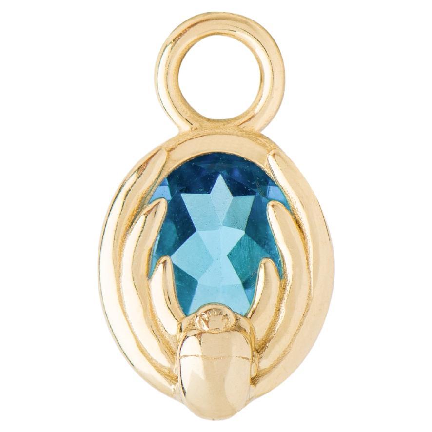 Mozafarian Cancer Capsule Pendant with Blue Topaz