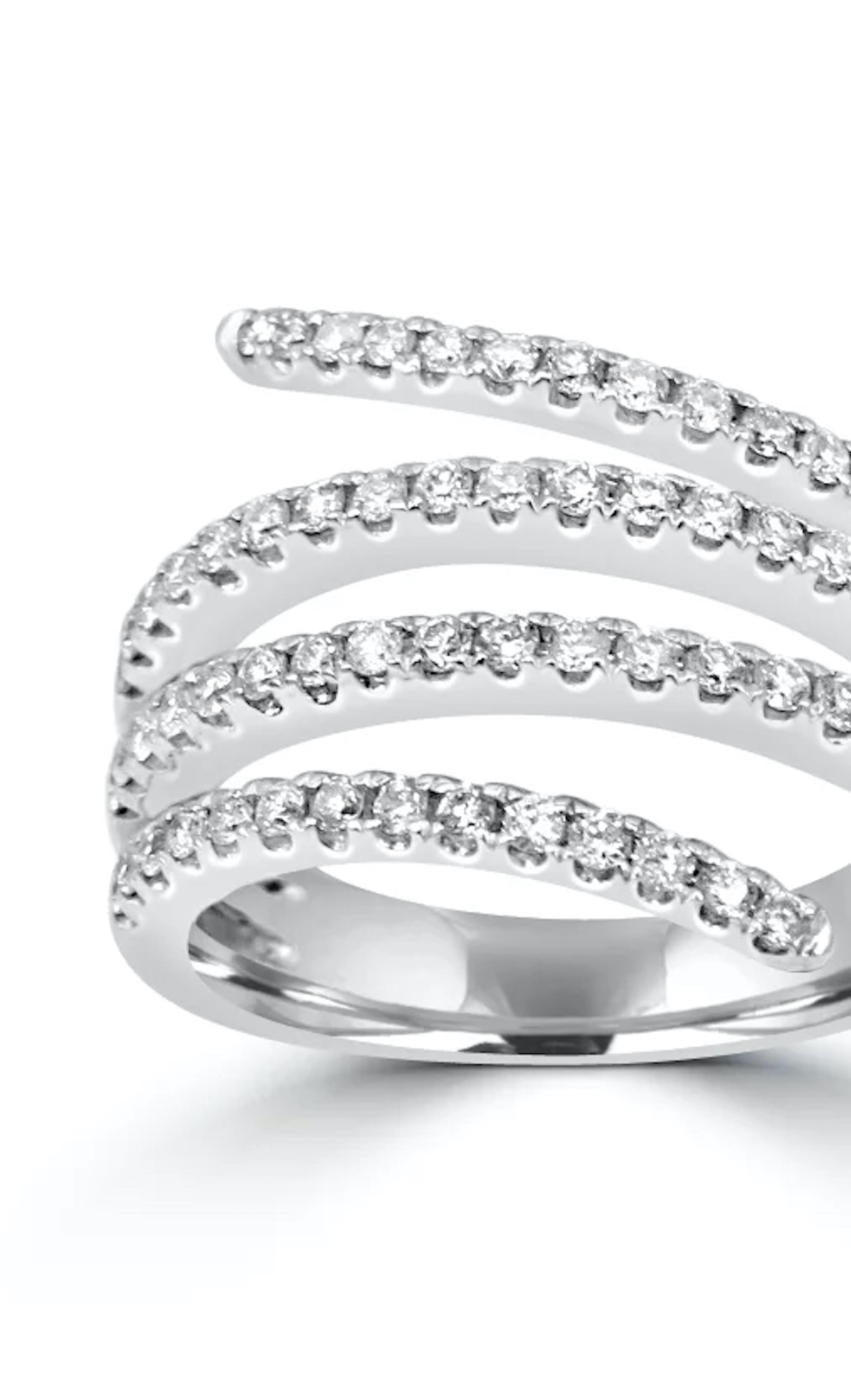 Brilliant Cut Mozafarian Curved Diamond Ring For Sale