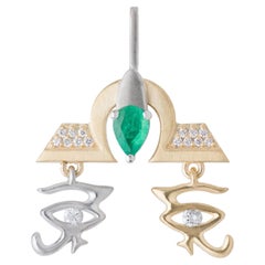 Mozafarian Diamond and Emerald Libra Pendant