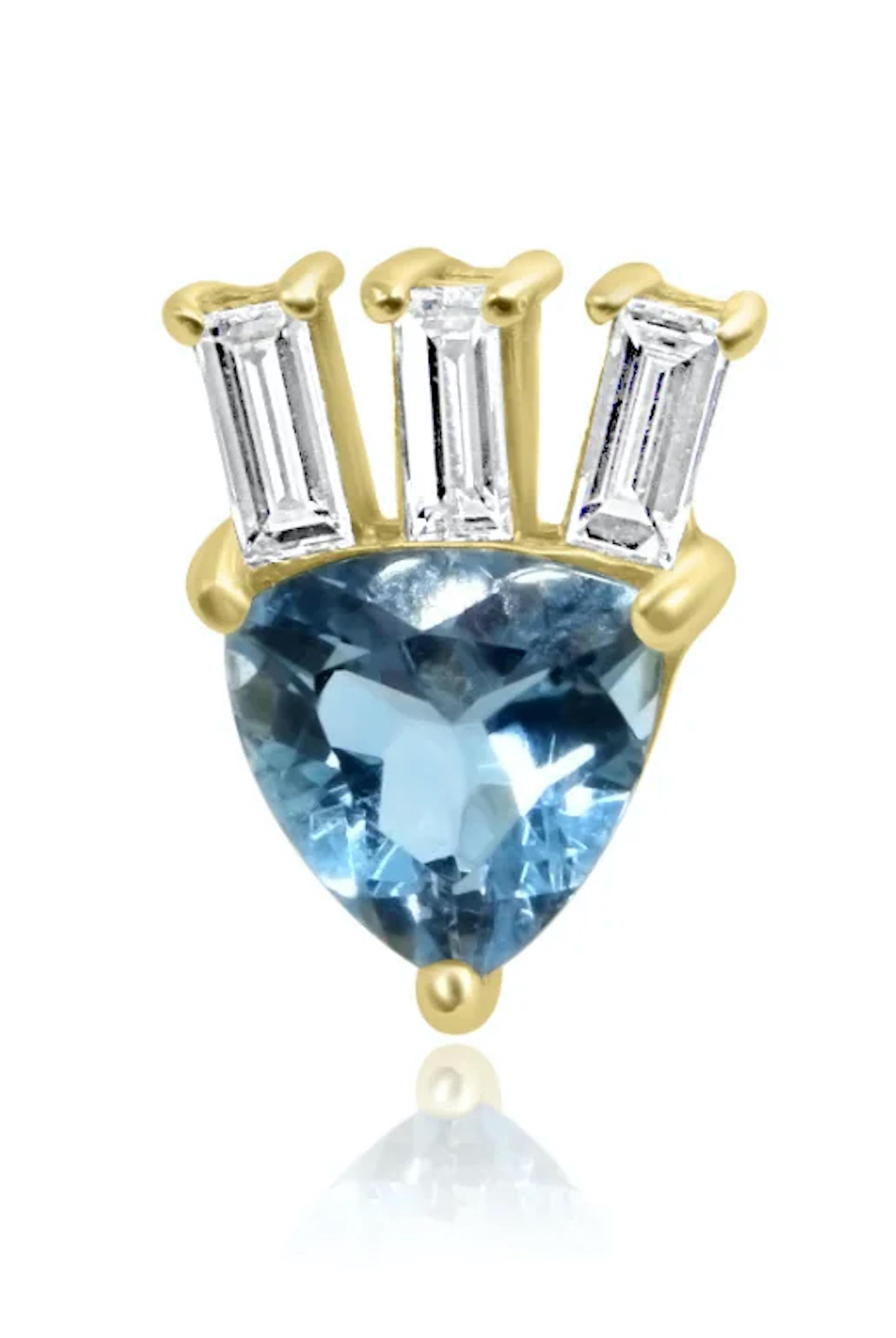 Cuore Orecchini a cuore con diamanti e acquamarina Mozafarian in vendita