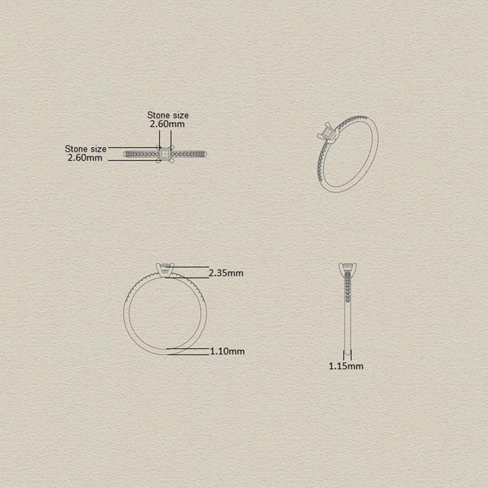 Mozafarisches Diamantband (Carréschliff) im Angebot