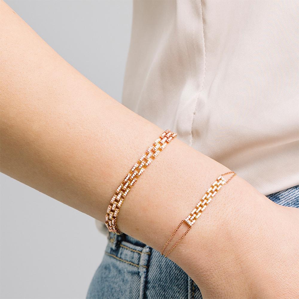 Artigiano Bracciale con diamanti Mozafarian in oro rosa 18 carati in vendita