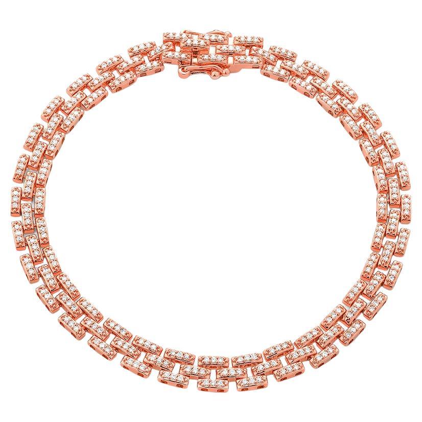 Bracciale con diamanti Mozafarian in oro rosa 18 carati in vendita