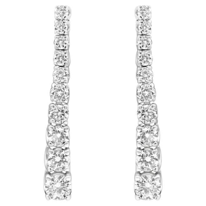 Mozafarian Diamond Drop Earrings in 18k White Gold
