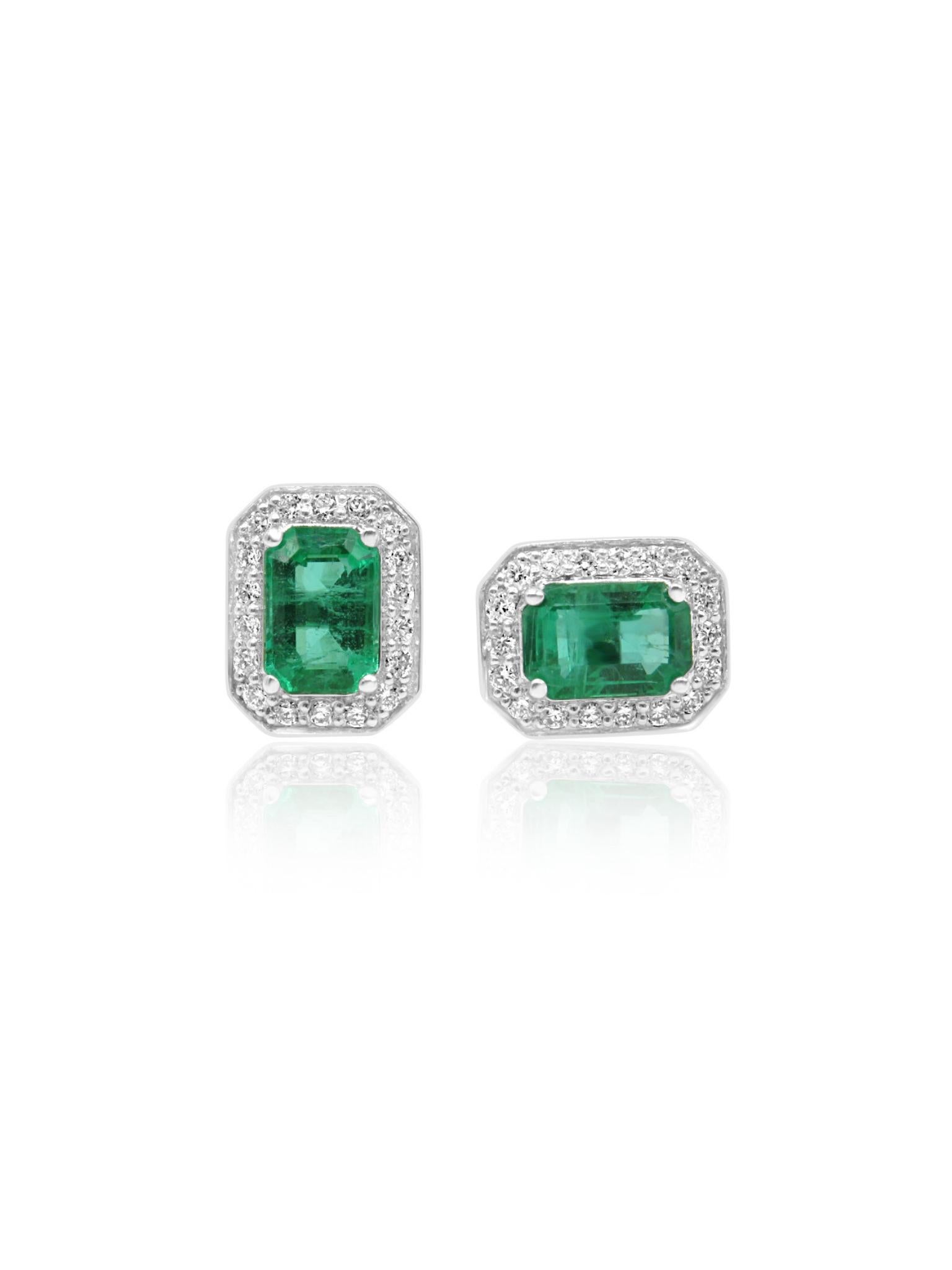 Mozafarian Diamant & Smaragd Ohrringe in 18k Weißgold (Kunsthandwerker*in) im Angebot