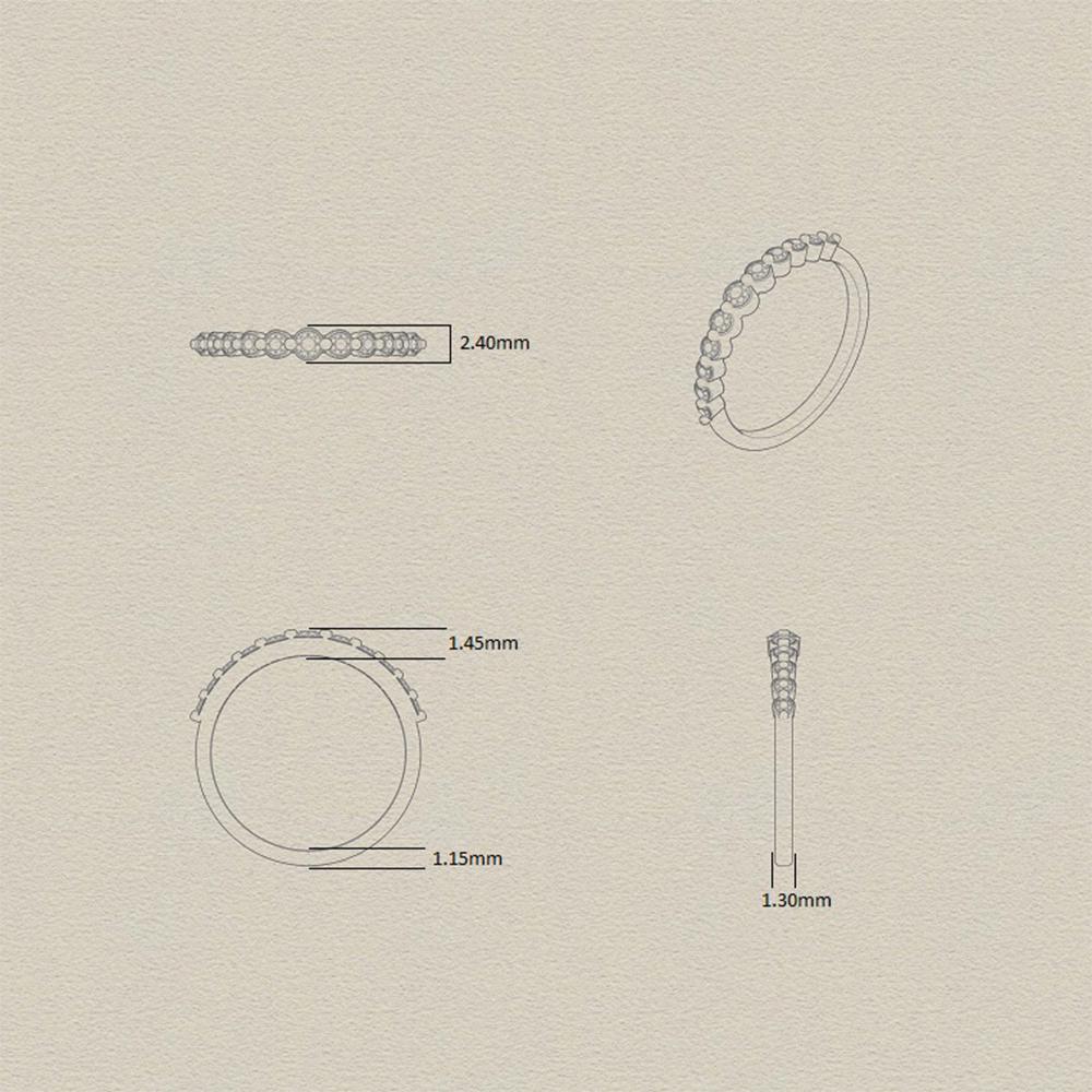 Mozafarian Diamond Half Eternity Ring (Brillantschliff) im Angebot
