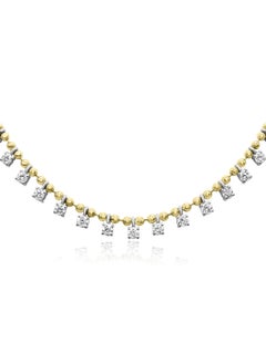 Mozafarian Diamond & Yellow Gold Bead Necklace