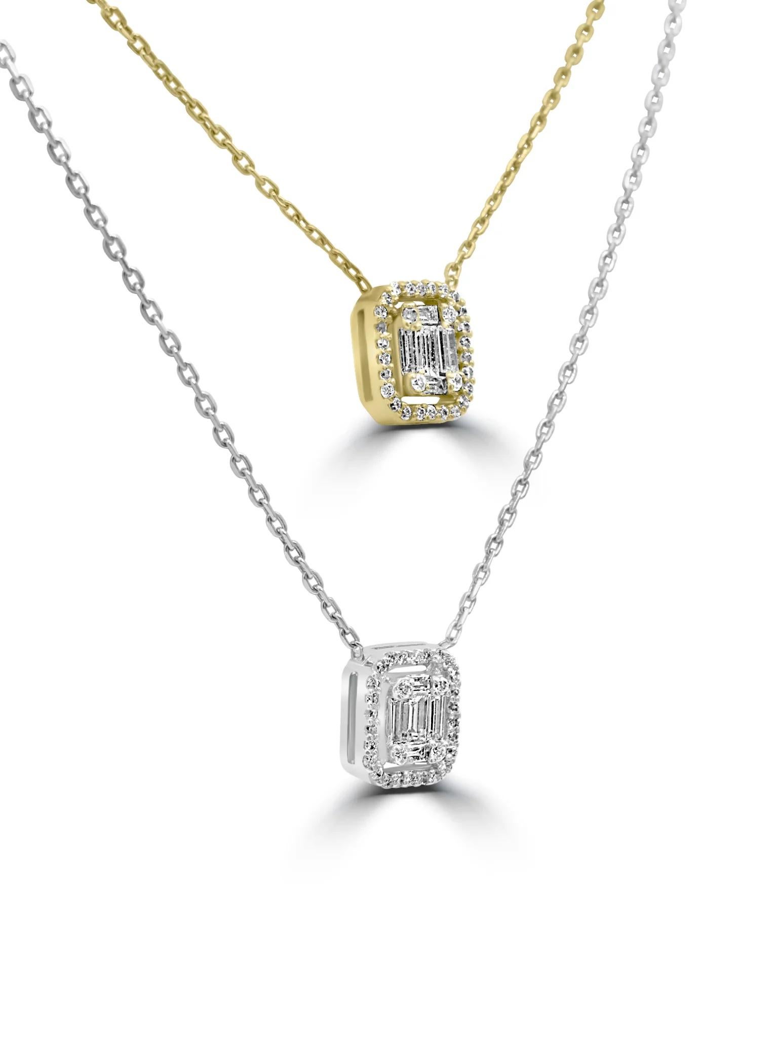 Artisan Collier à double pendentif de diamants du Mozafarian en vente