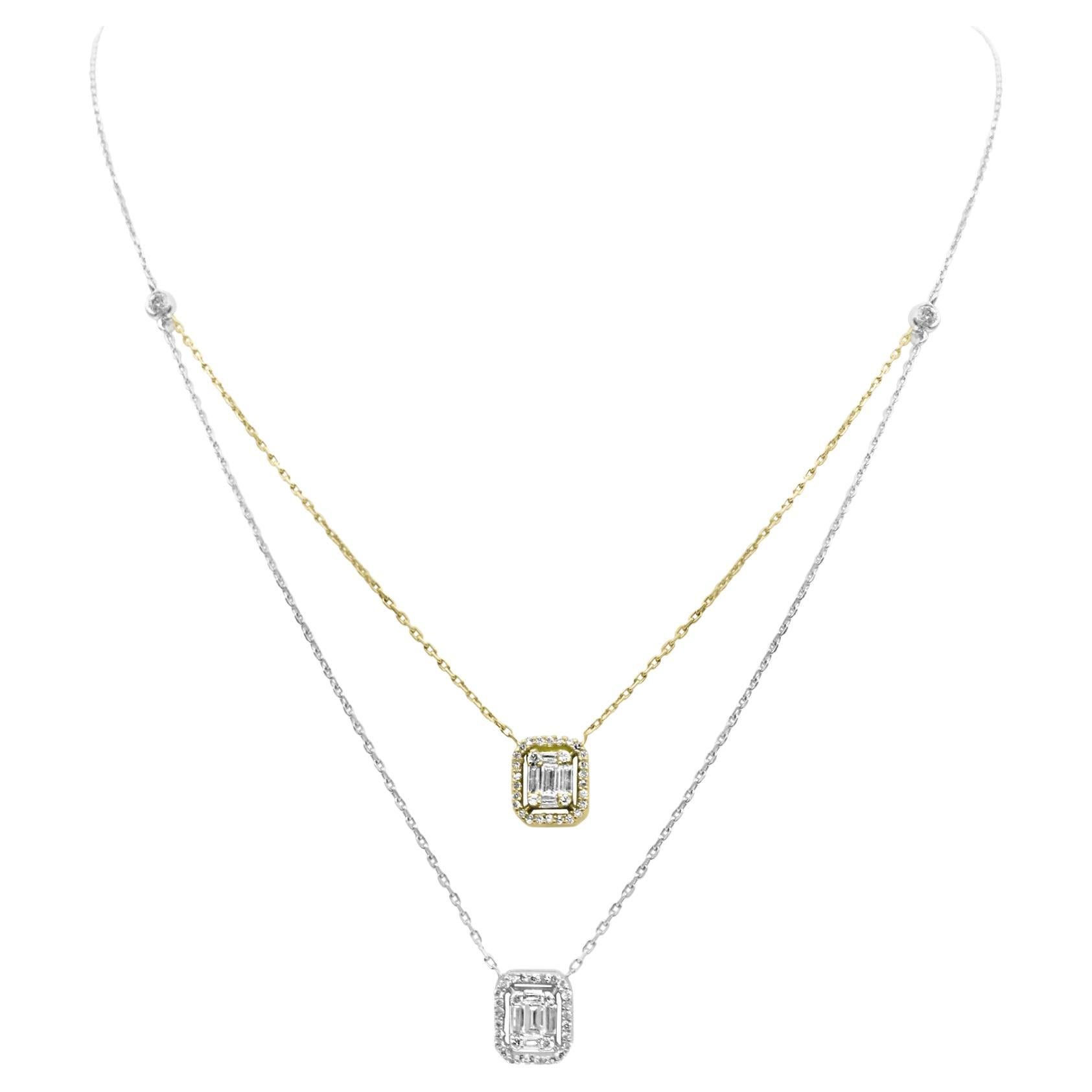 Collana Mozafarian con doppio ciondolo e diamanti