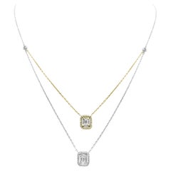 Mozafarianische Diamant-Halskette mit doppeltem Anhänger