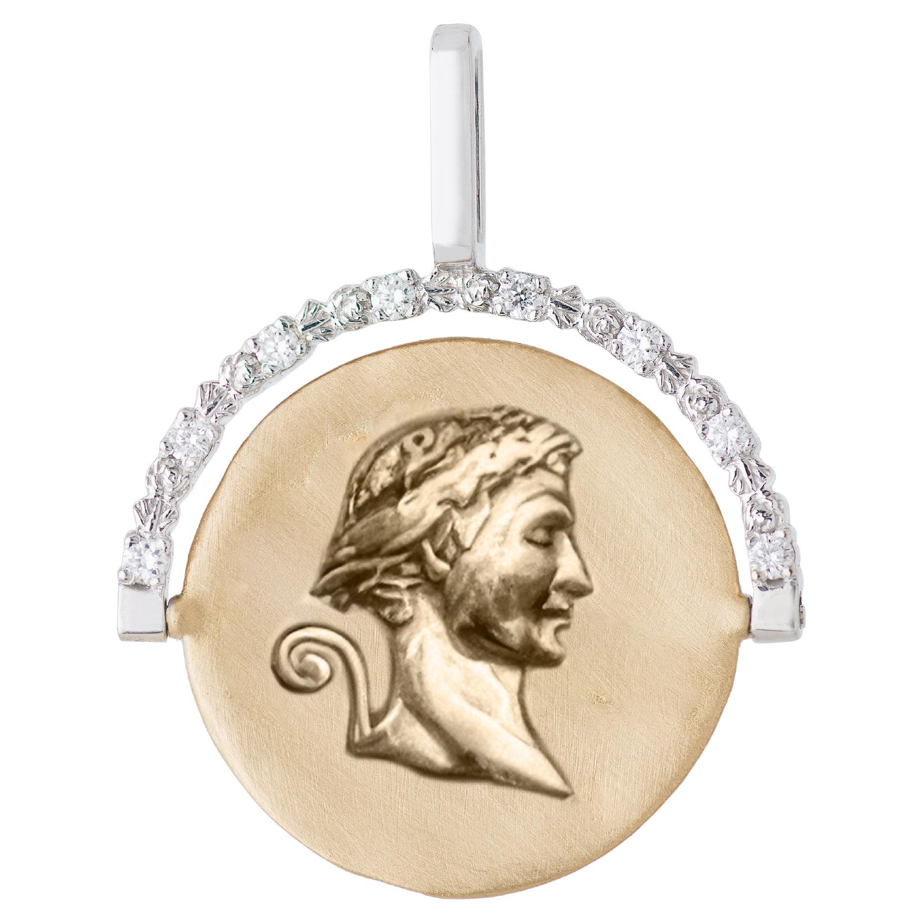 Mozafarian Empress and Emperor Coin Pendant with Diamonds