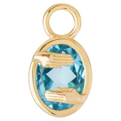 Mozafarian Gemini Capsule Pendant with Blue Topaz