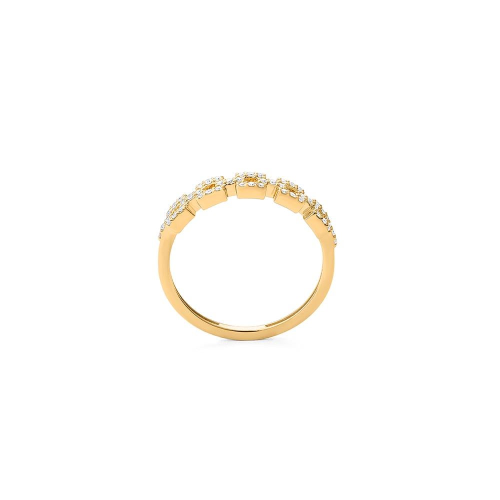 Anillo de Diamantes con Diseño Geométrico Mozafari en Oro de 18k Artesano en venta