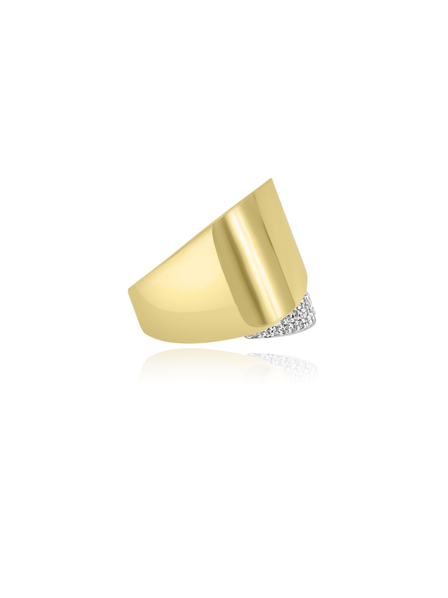 Artisan Mozafarian Gold and Diamond Band Ring For Sale