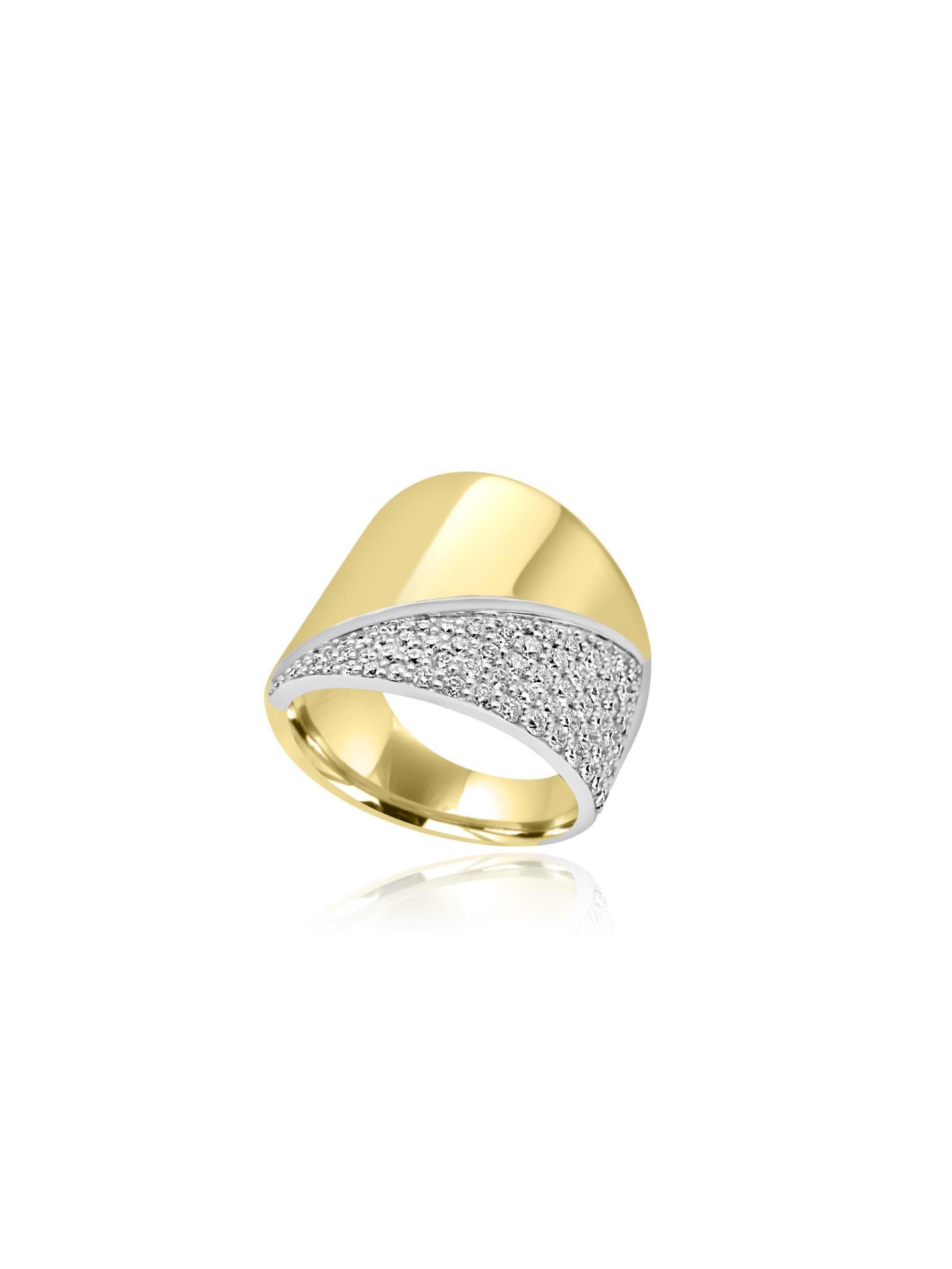 Mozafarian Gold and Diamond Band Ring In New Condition For Sale In London, GB