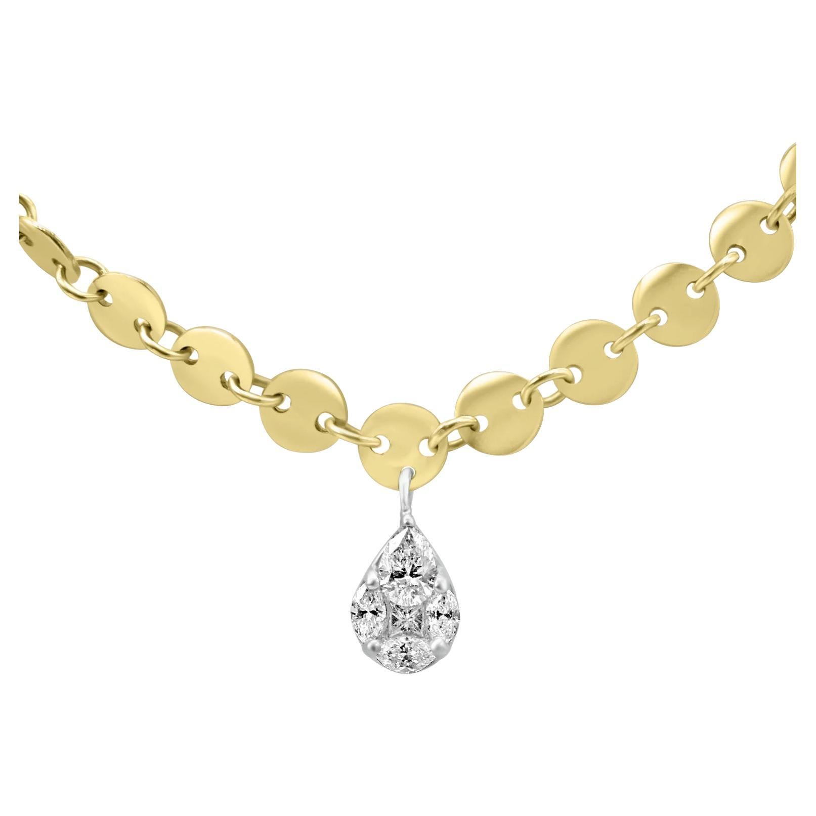 Collier goutte d'or et diamants Mozafarian