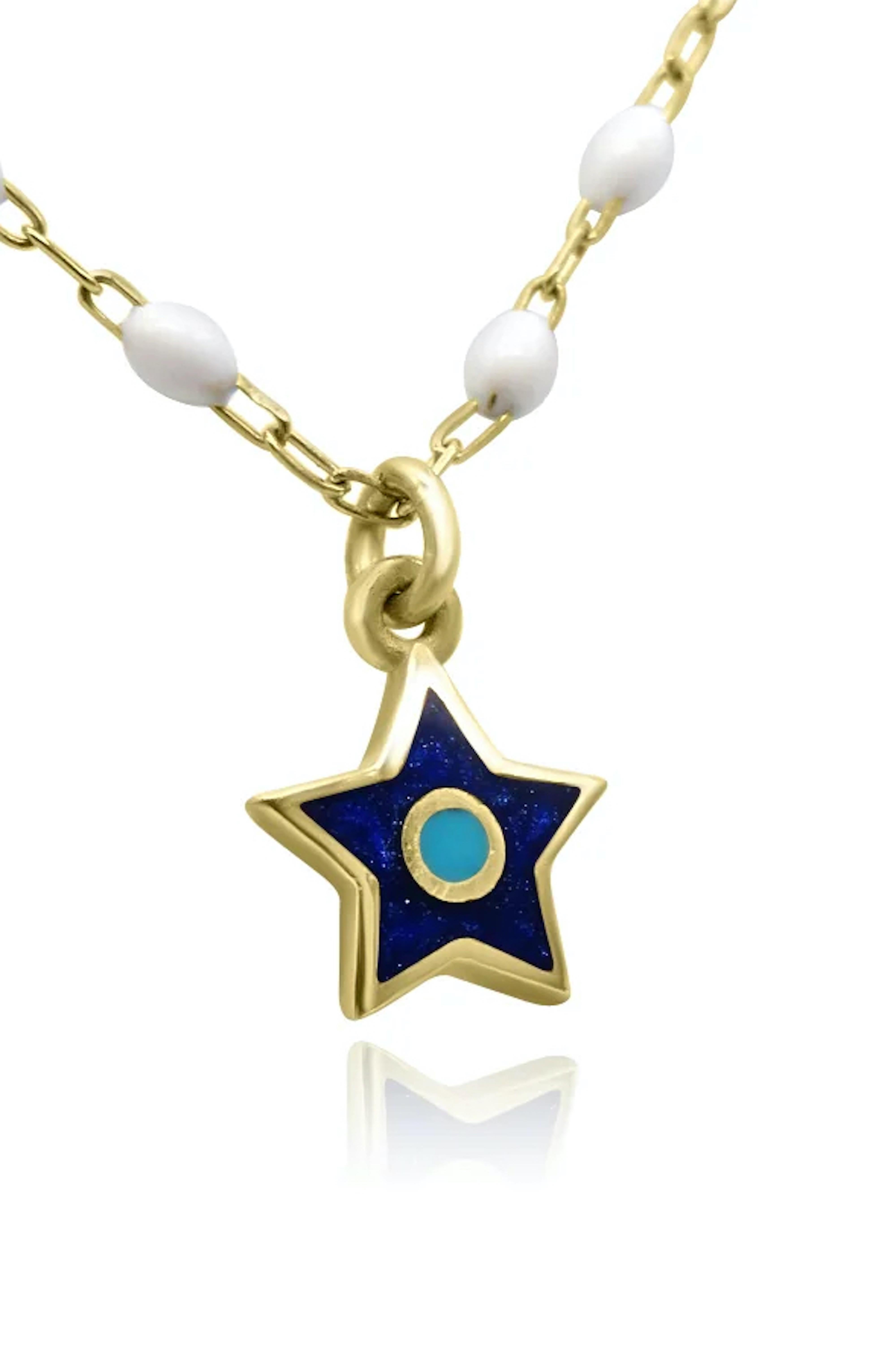 Mozafarian Gold Star Beaded Necklace In New Condition For Sale In London, GB