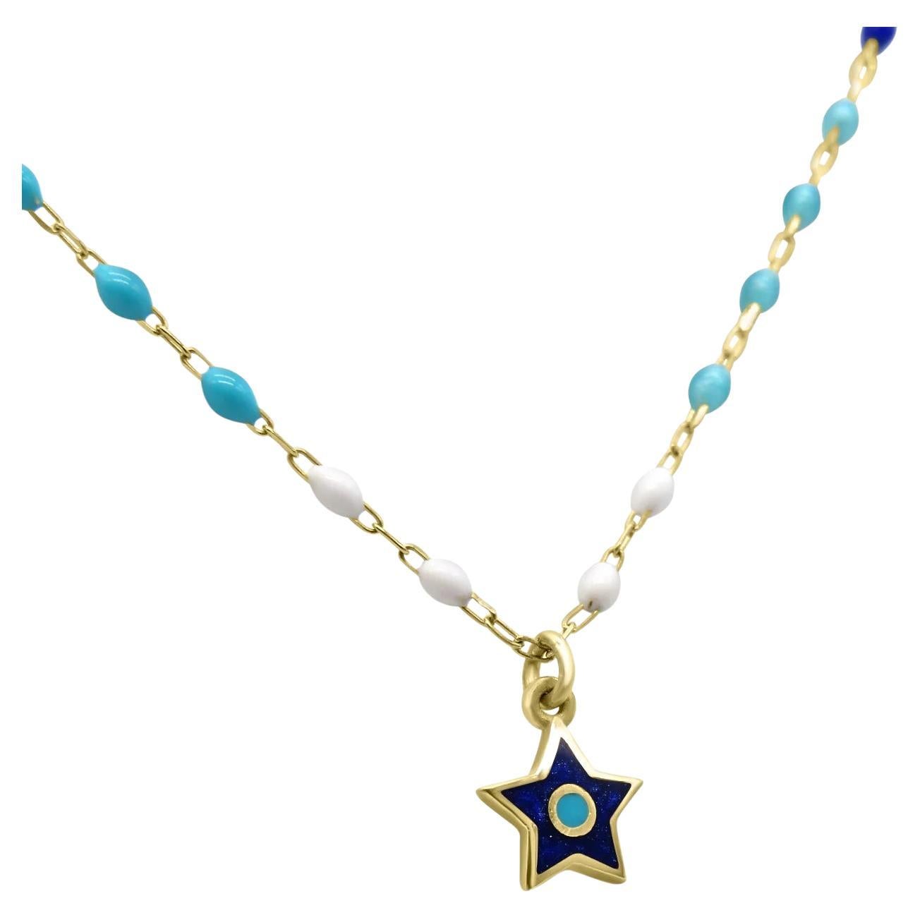 Mozafarian Gold Star Beaded Necklace For Sale
