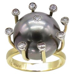 Mozafarian Golden Embrace Tahitian Pearl Ring