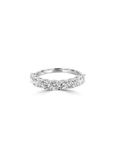 Mozafarian 1.73 Carat Diamond White Gold Half Eternity Engagement Ring