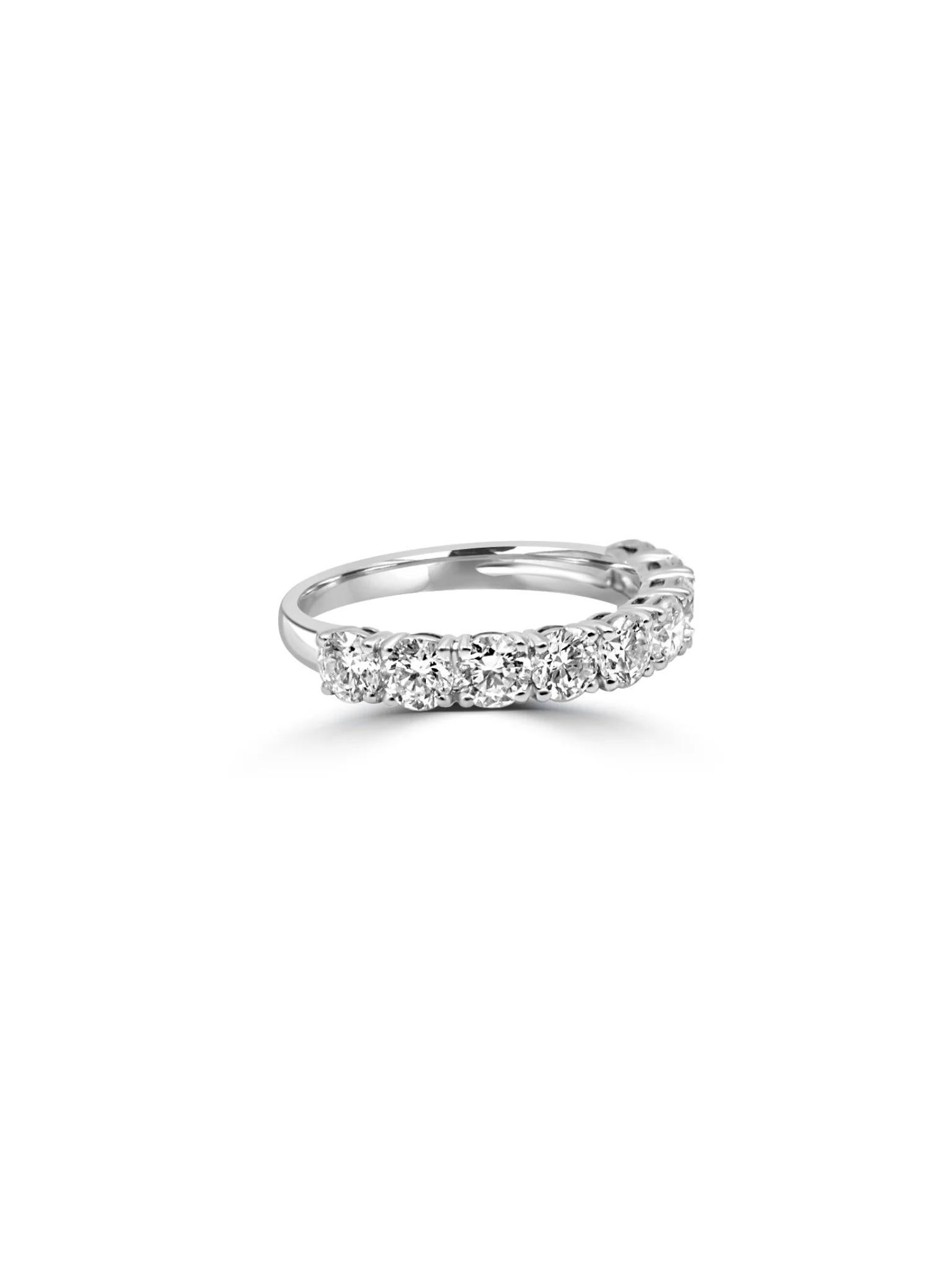 Artisan Mozafarian Half Eternity Diamond Ring For Sale