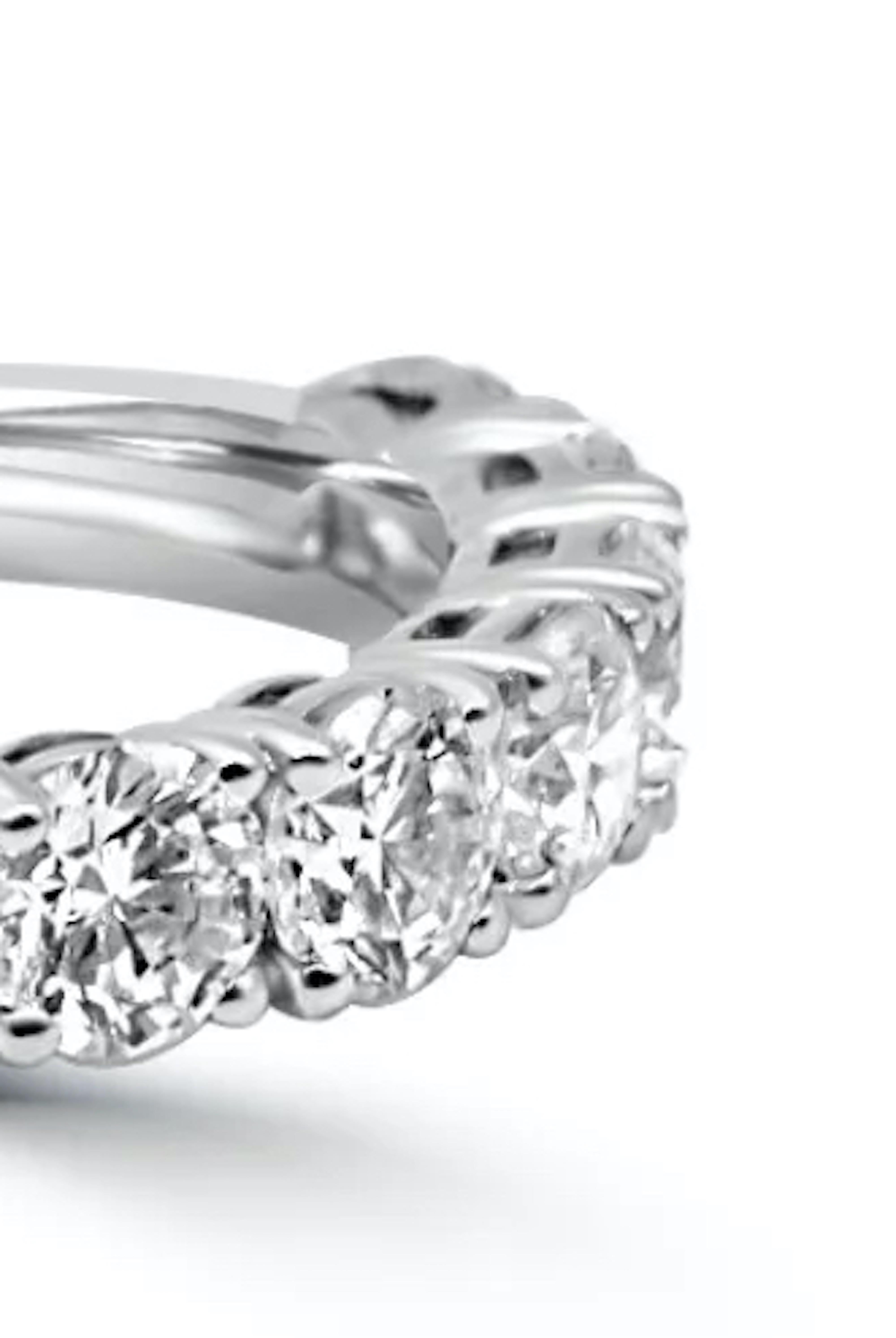 Round Cut Mozafarian Half Eternity Diamond Ring For Sale