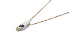 Mozafarian Emerald, Lapis Lazuli and Turquoise Gold Khamsa Hand Amulet Pendant