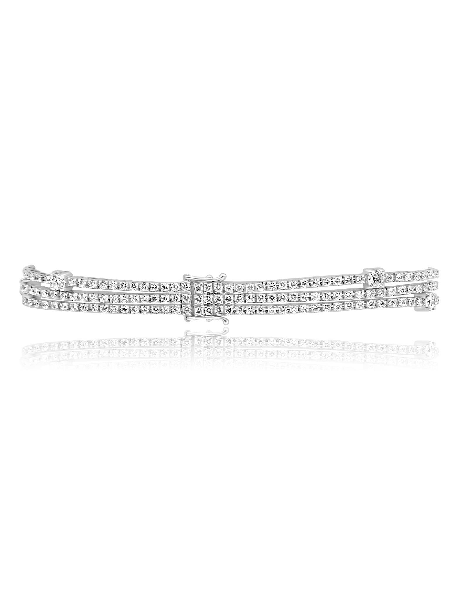 Artisan Mozafarian Layered Diamond Tennis Bracelet For Sale