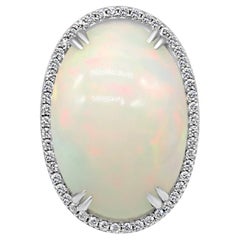 Mozafarian Opal and Diamond Oval Ring