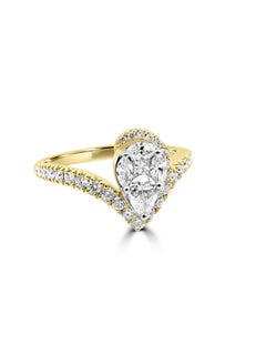 Mozafarian Pear Shaped Diamond Yellow Gold Ring