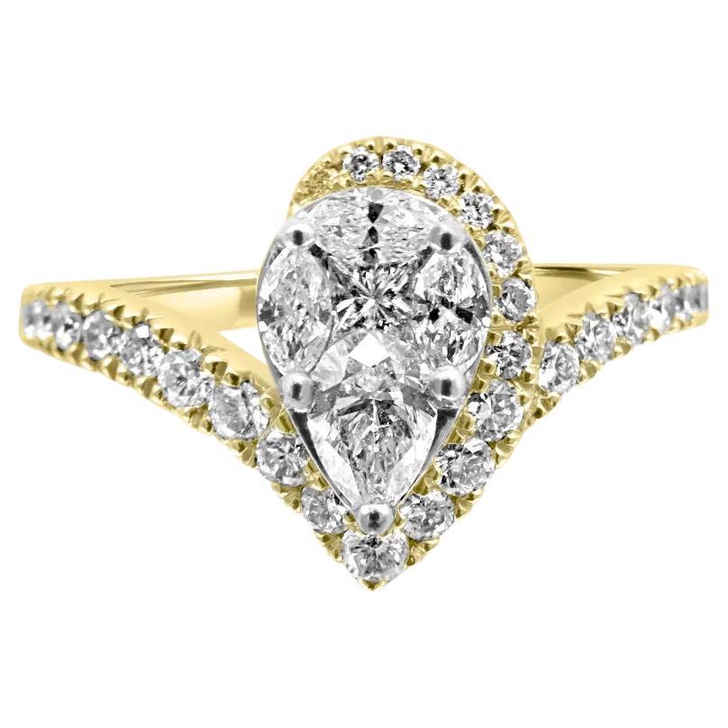 Mozafarian Pear Shaped Diamond Ring