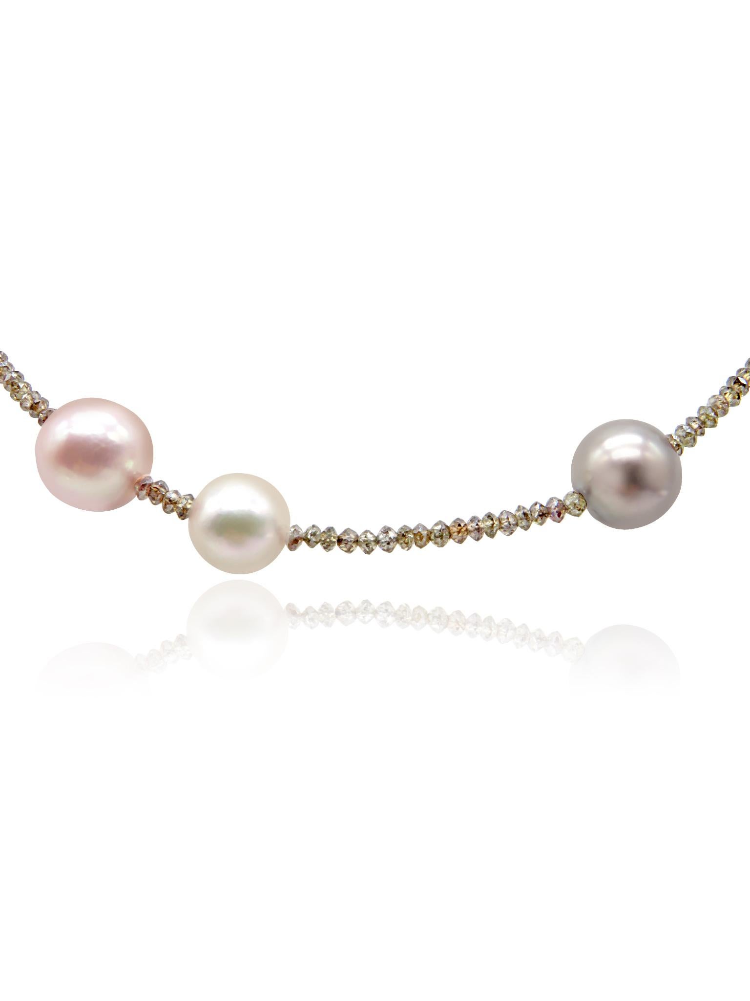 Artigiano Collana di perle e diamanti Mozafarian in vendita