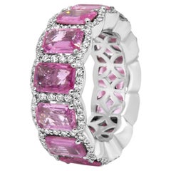 Anillo Mozafari de Zafiro Rosa y Diamante en Oro Blanco de 18 K