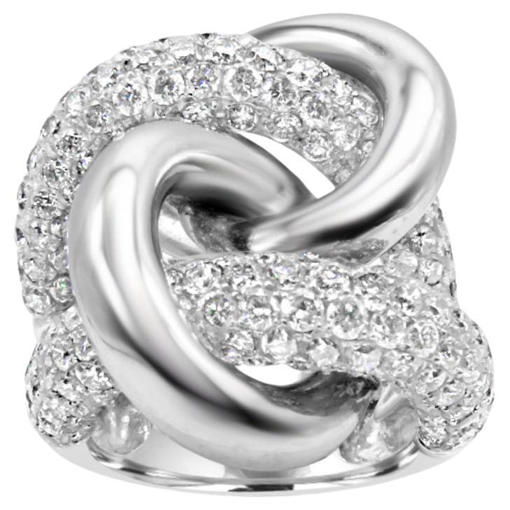 Mozafarian Love Knot-Ring aus Platin und Diamanten