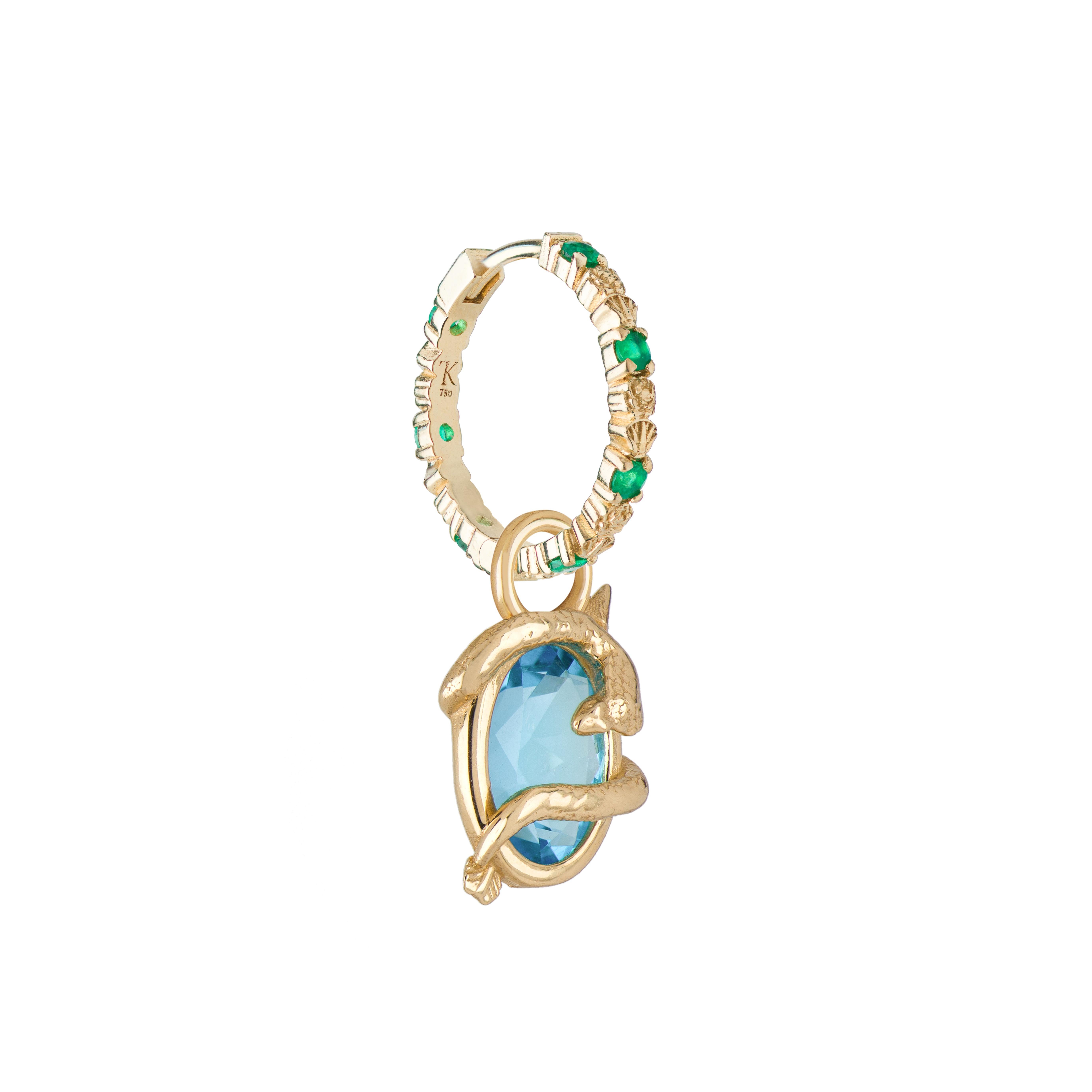 Taglio ovale Mozafarian Sagittarius Capsule Pendant with Blue Topaz in vendita