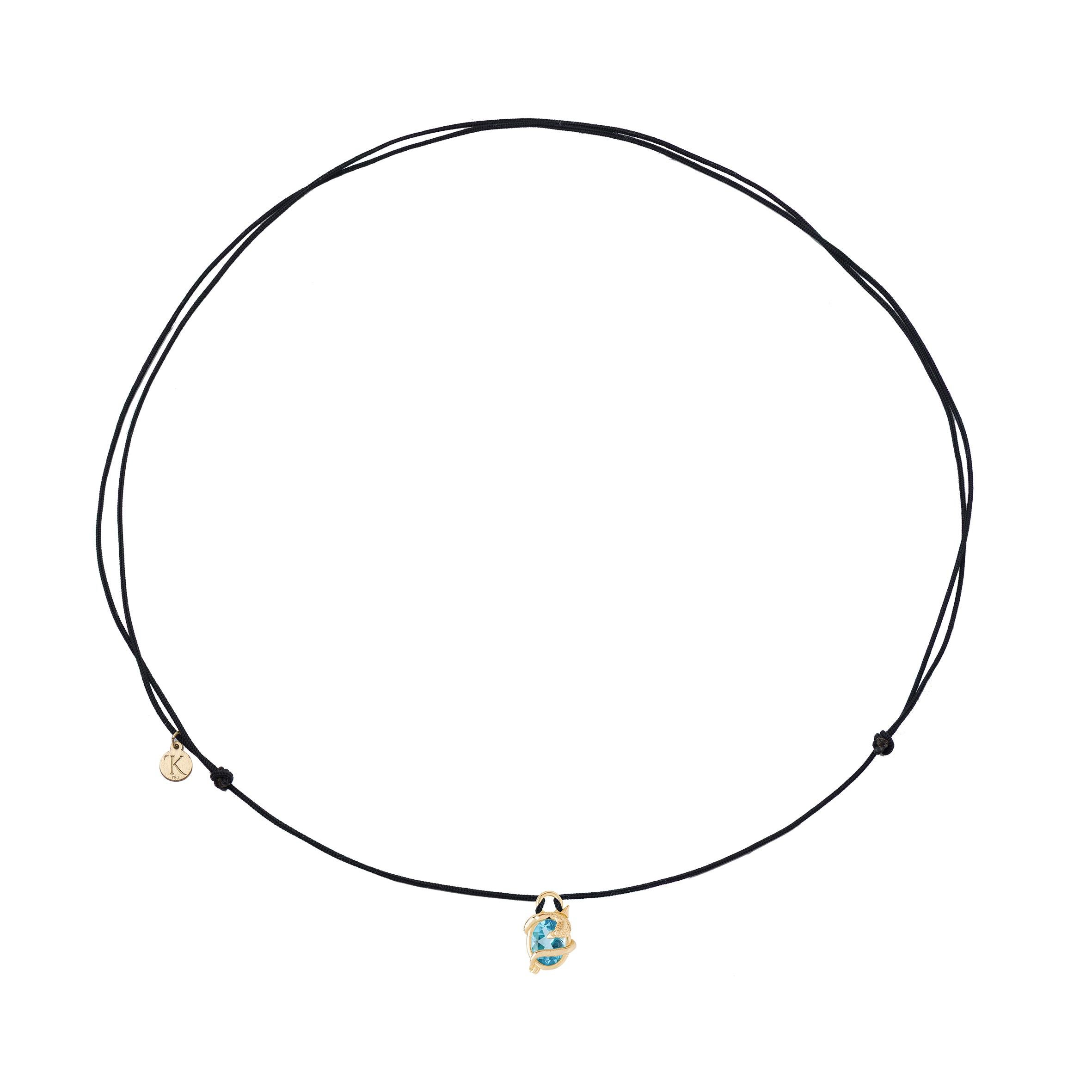 Mozafarian Sagittarius Capsule Pendant with Blue Topaz In condizioni Nuovo in vendita a London, GB