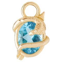 Mozafarian Sagittarius Capsule Pendant with Blue Topaz