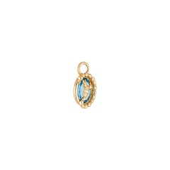 Mozafarian Blue Topaz Yellow Gold Scorpio Capsule Pendant