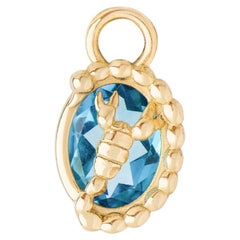Mozafarian Scorpio Capsule Pendant with Blue Topaz