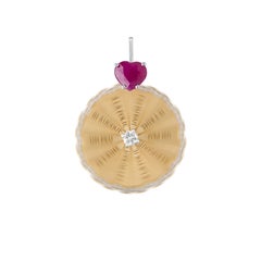 Mozafarian Spinning Marguerite Pendant with Ruby Heart