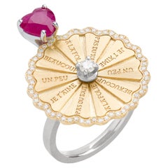 Mosafarianischer Spinning Marguerite Ring mit Rubinherz